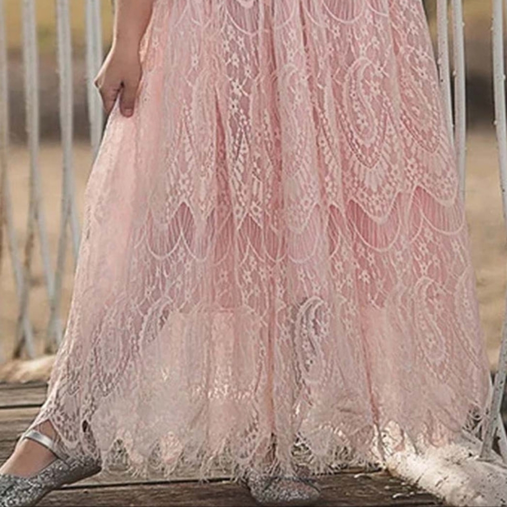 EUC: Beautiful Trish Scully Lace Bella Rafaela Gown - Size 10 - Picture 3 of 7